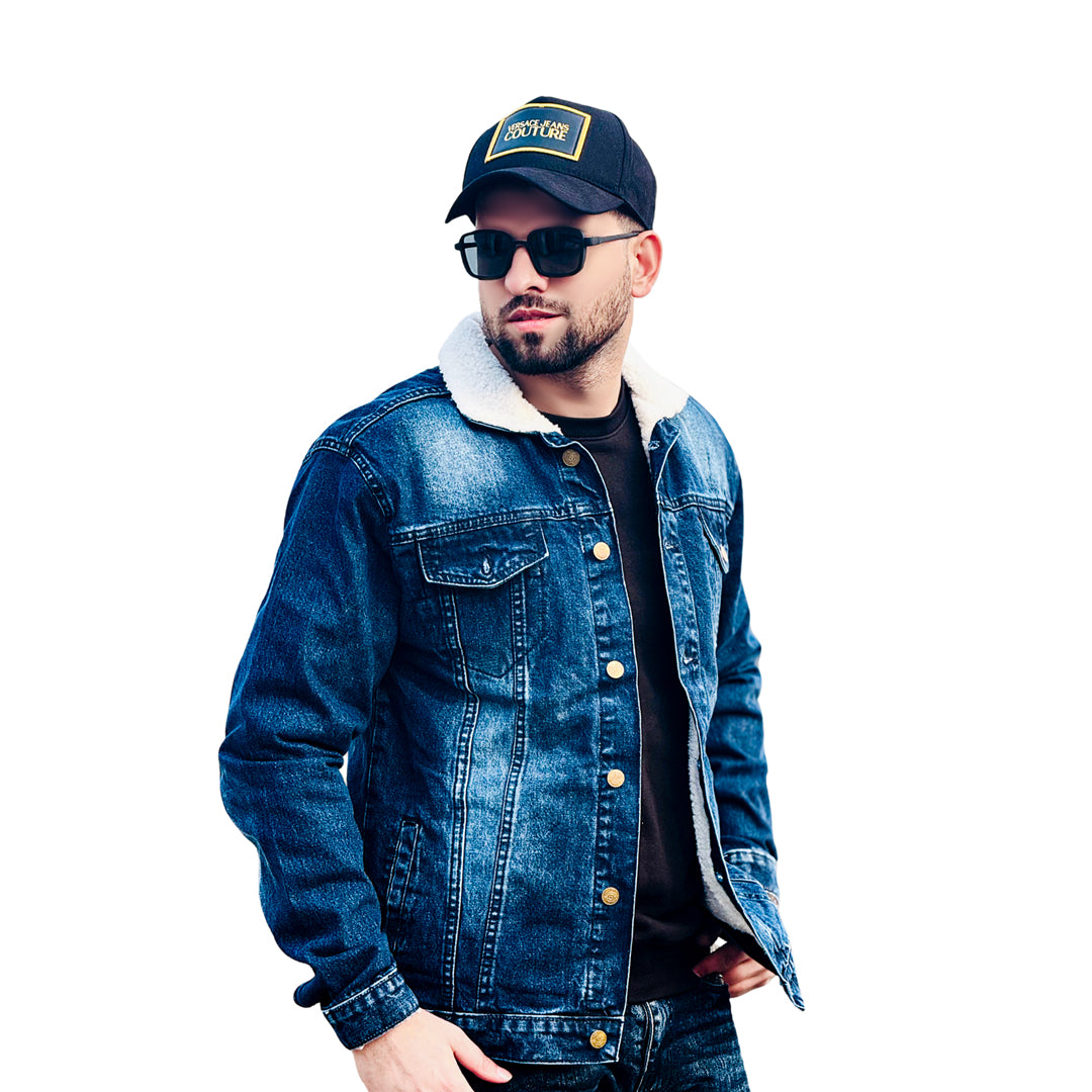 Denim jacket complete fur inside premium quality