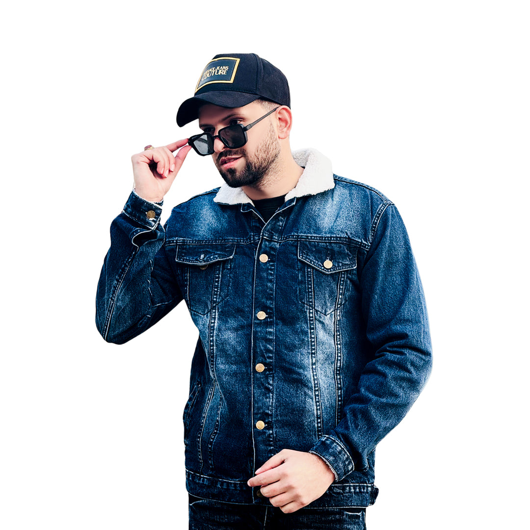 Denim jacket complete fur inside premium quality
