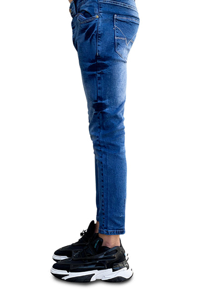 Dark blue styling denim