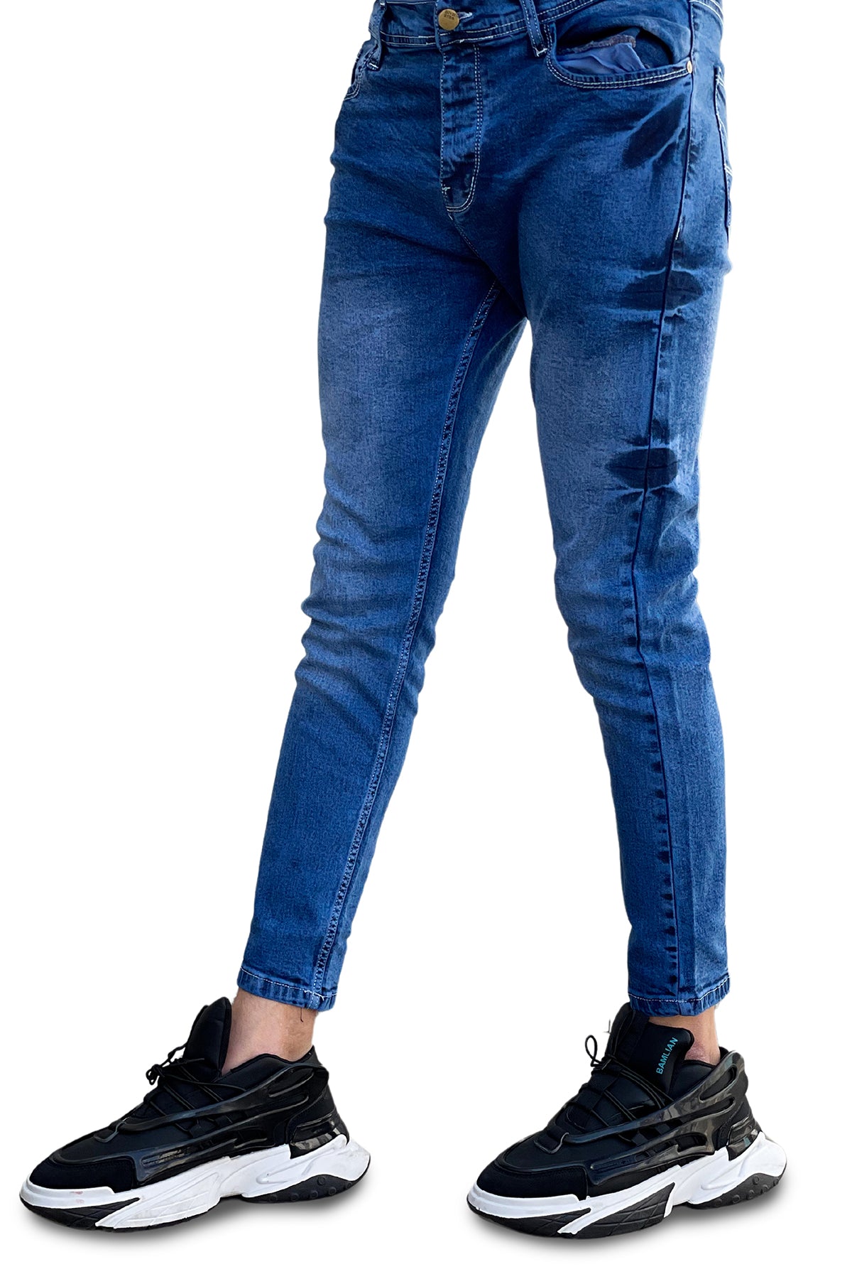 Dark blue styling denim