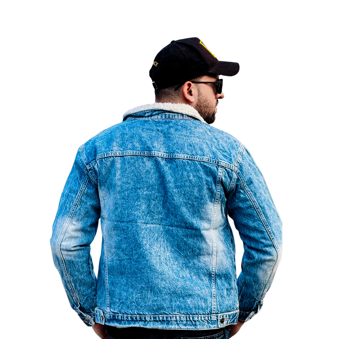 Denim jacket complete fur inside premium quality