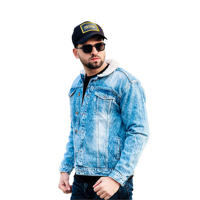 Denim jacket complete fur inside premium quality