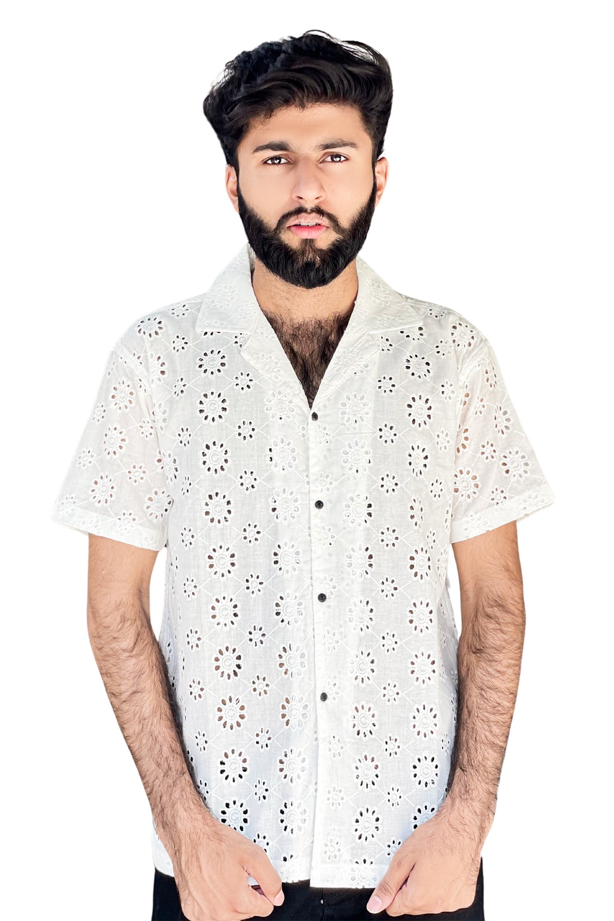 WHITE  CHICKEN KARI SHIRT