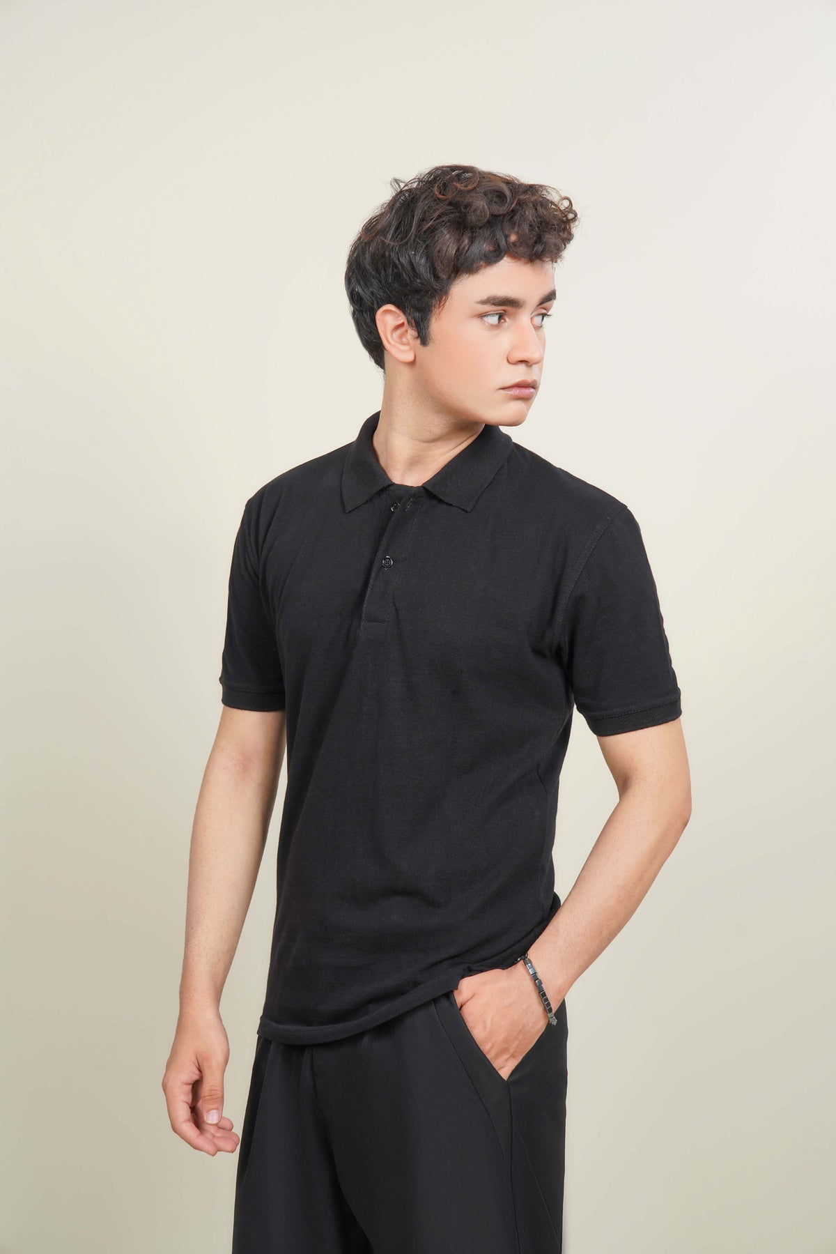 Classic black polo