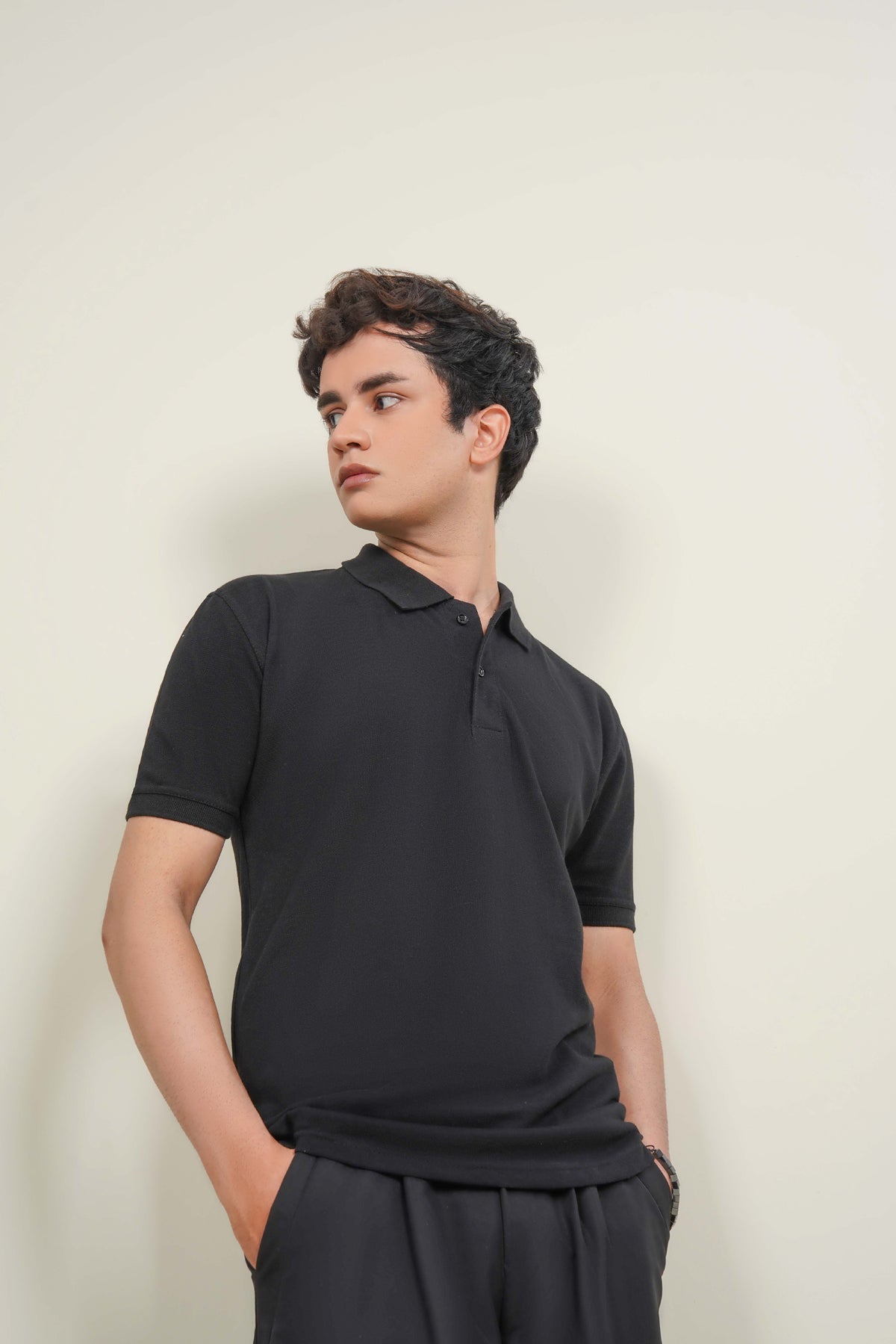 Classic black polo