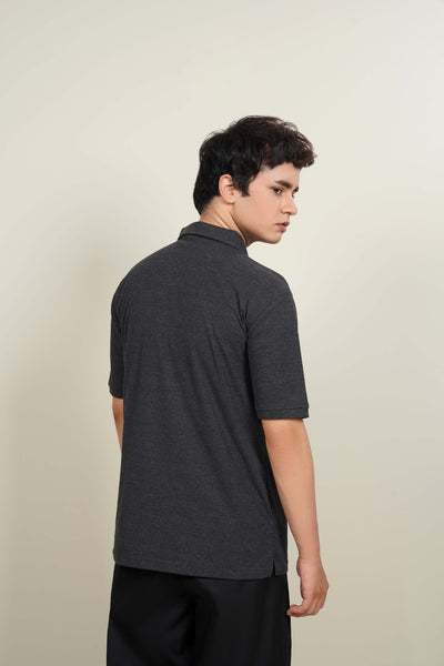 Half-Sleeve Polo Shirt with Quarter Zip