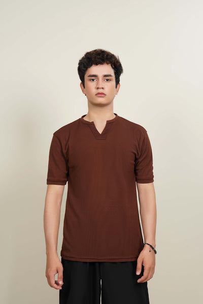 V-Stitch Neck T-Shirt