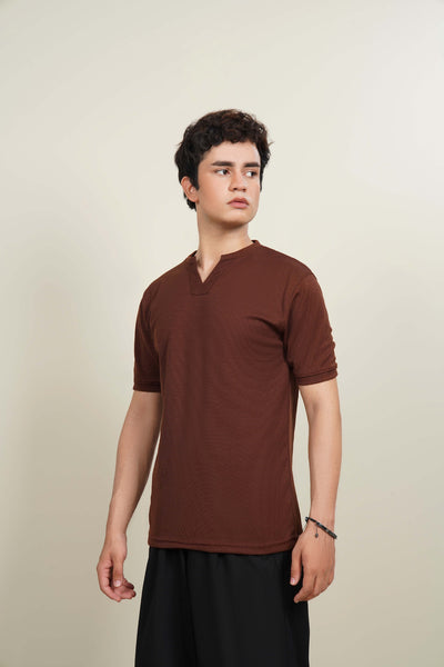 V-Stitch Neck T-Shirt