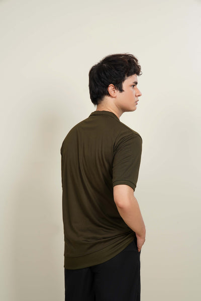 extured Open-Collar Polo