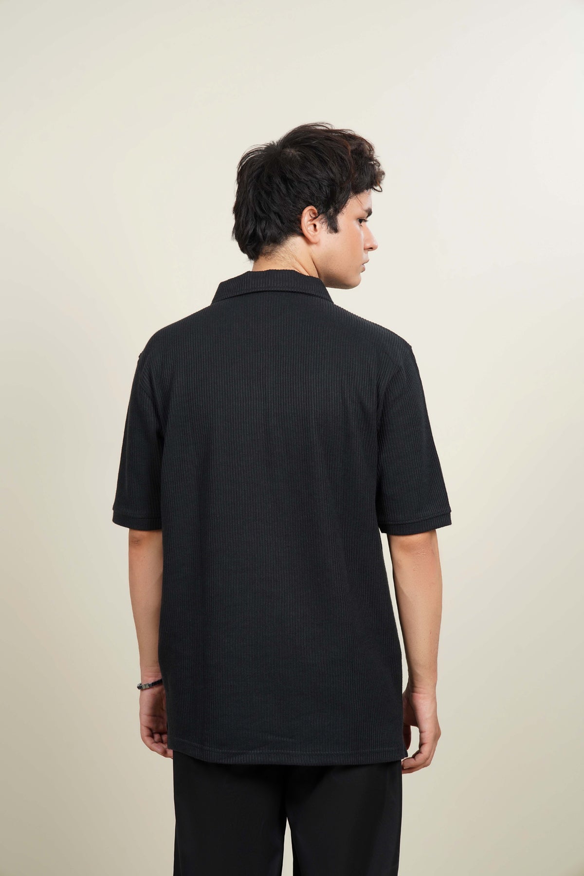 Half-Sleeve Polo Shirt with Quarter Zip