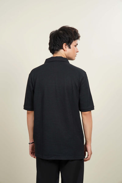Half-Sleeve Polo Shirt with Quarter Zip